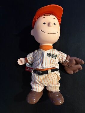 Stuffed Charlie Brown baseball figure